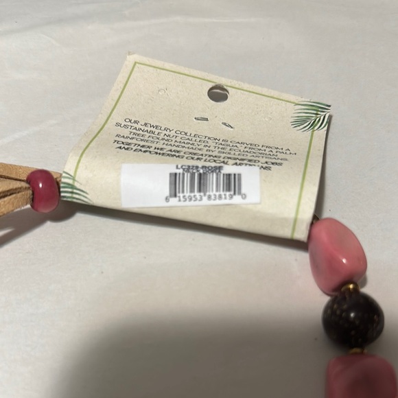 Pink and Brown Bohemian Beaded Necklace - Picture 5 of 6